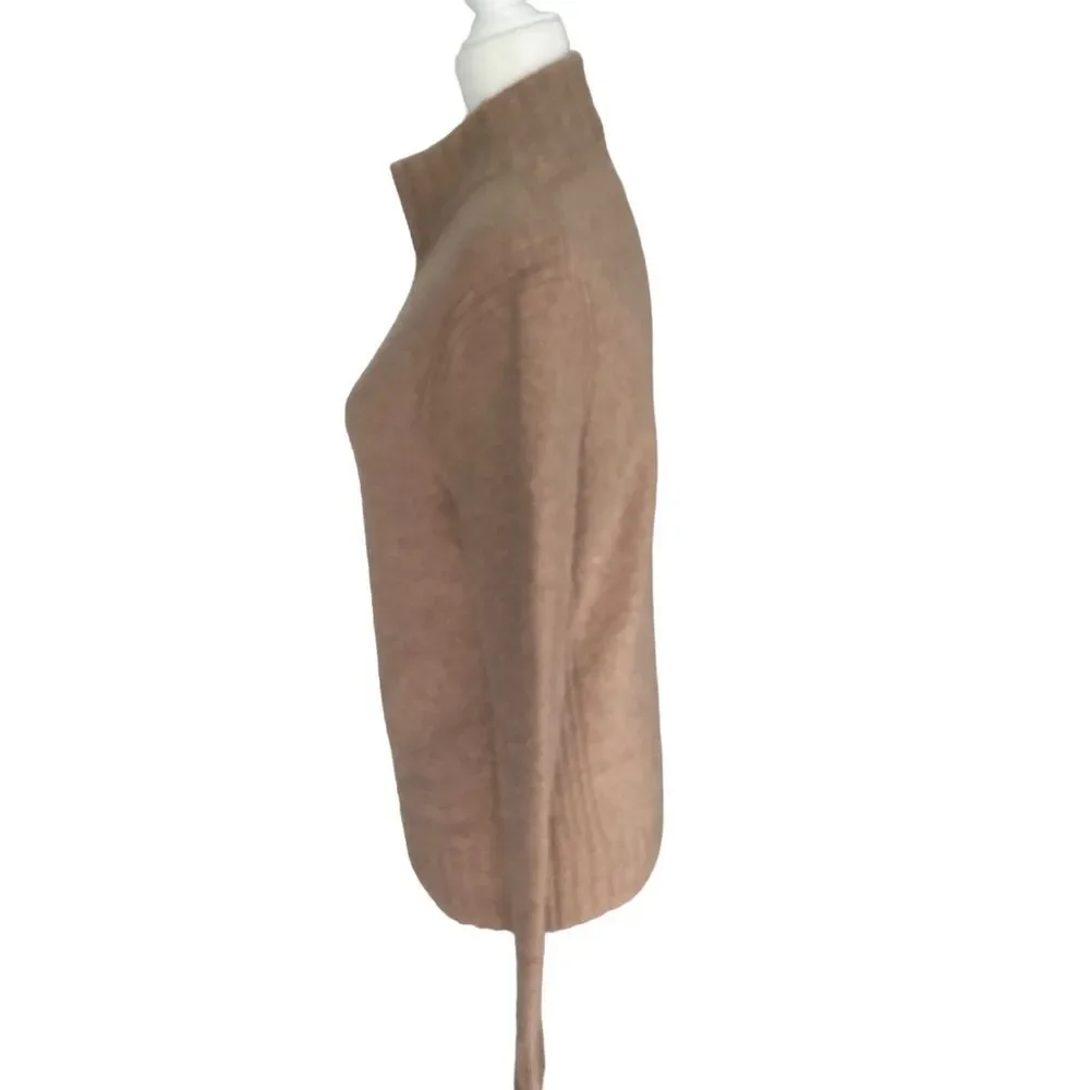 J. Crew Camel Tan Wool Blend Supersoft Yarn Mock Neck Long Sleeve Sweater Size M